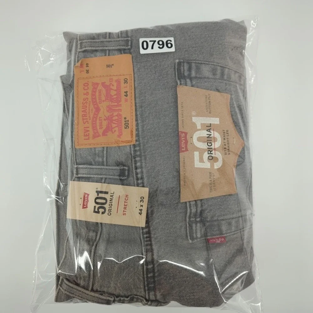 Levi's 501 Original Fit Jeans Men 44x30‎ Gray Button Fly Straight Leg NWT *READ*